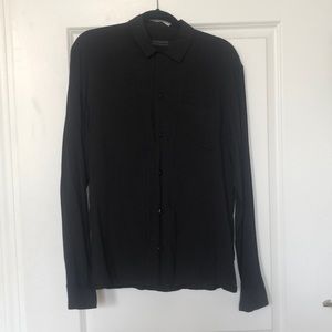 AllSaints medium men’s button down black shirt.